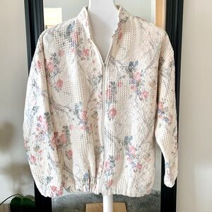 Quilted Heart Floral Long Sleeve Jacket